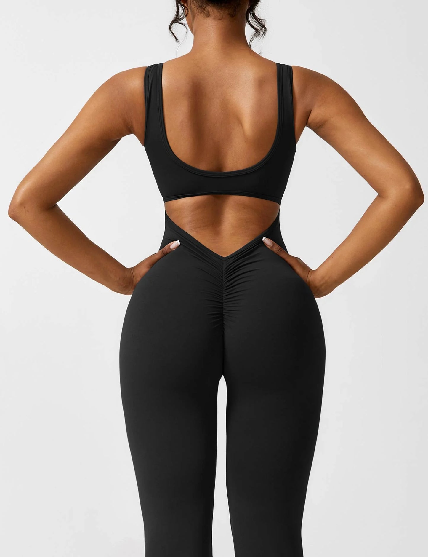 Avalora London™ - V-Back Butt Lift Flared Jumpsuit