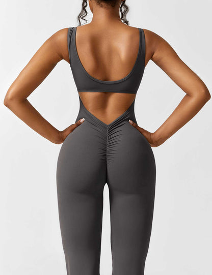 Avalora London™ - V-Back Butt Lift Flared Jumpsuit