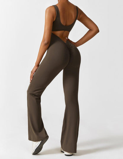 Avalora London™ - V-Back Butt Lift Flared Jumpsuit